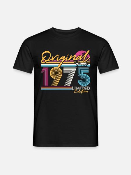 1975 Jahrgang Geburtstag Vintage Retro Geschenk - Männer T-Shirt - Schwarz