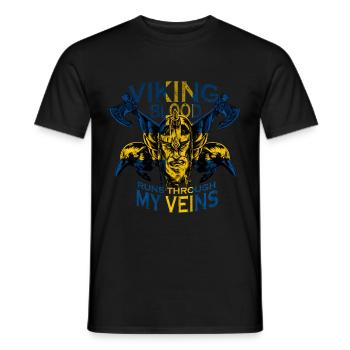 Wikinger Blut fließt in schwedischen Adern Schwede - Männer T-Shirt - Schwarz - Vorne - AI Model Male 178 light (178cm)