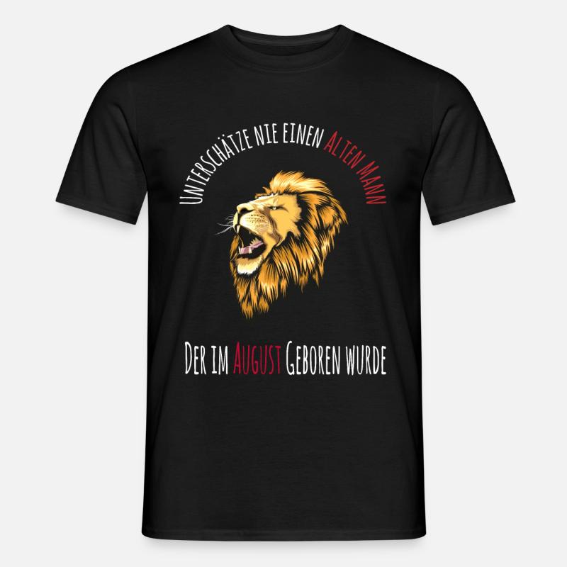 Geburtstag Sternzeichen Löwe Mann August - Männer T-Shirt - Schwarz