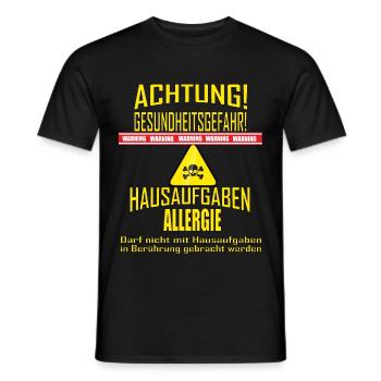 Hausaufgaben Allergie Lustiges Schule Schüler - Männer T-Shirt - Schwarz - Vorne - AI Model Male 178 light (178cm)