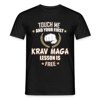 Krav Maga Arts Martiaux Auto-Défense Enseignement - T-shirt homme - noir - Devant - AI Model Male 178 light (178cm)