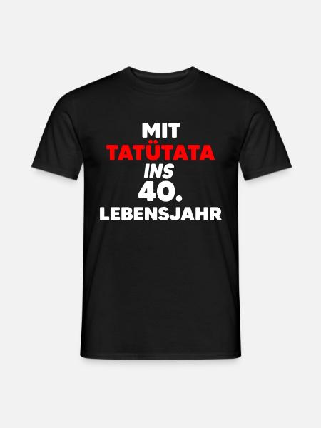 Tatütata 40. Geburtstag Feuerwehr Papa Lockdown - Männer T-Shirt - Schwarz