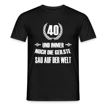 40 Geburtstag - Männer T-Shirt - Schwarz - Vorne - AI Model Male 178 light (178cm)