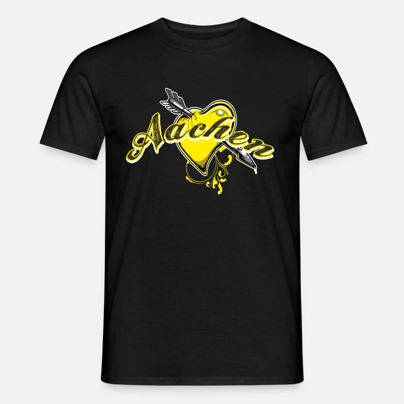Aachen - Männer T-Shirt - Schwarz