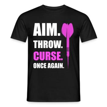 aim. throw. Dart Darts Gift - Men's T-Shirt - black - Front - AI Model Male 178 light (178cm)