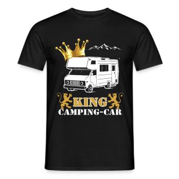 Camper King Geschenk Humor Papy - Männer T-Shirt - Schwarz - Vorne - AI Model Male 178 light (178cm)