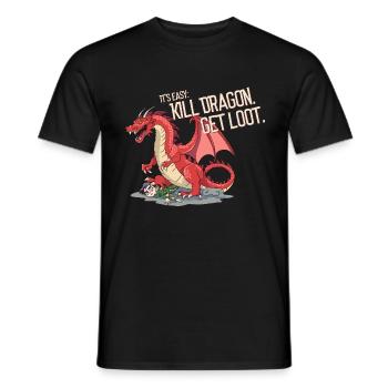 Kill Dragon get Loot - Männer T-Shirt - Schwarz - Vorne - AI Model Male 178 light (178cm)