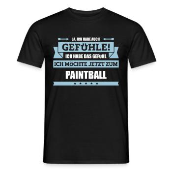 Lustiger Paintball Spruch - Männer T-Shirt - Schwarz - Vorne - AI Model Male 178 light (178cm)