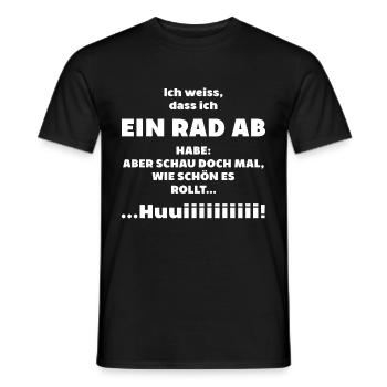 Ich hab rad ab schau wie schoen es rollt irre verr - Männer T-Shirt - Schwarz - Vorne - AI Model Male 178 light (178cm)