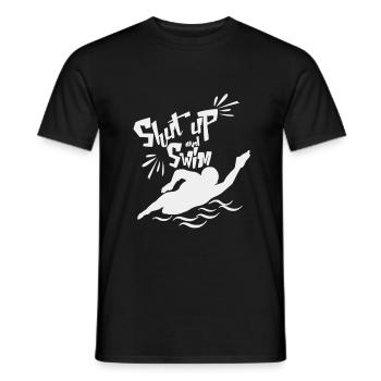 Tais-toi et nage - T-shirt homme - noir - Devant - AI Model Male 178 light (178cm)