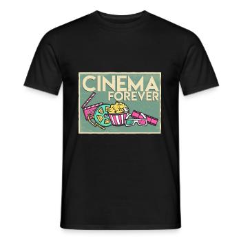 movie theater - Men's T-Shirt - black - Front - AI Model Male 178 light (178cm)