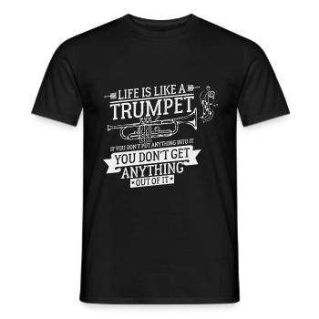 Life is like a trumpet gift trumpeter - Men's T-Shirt - black - Front - AI Model Male 178 light (178cm)