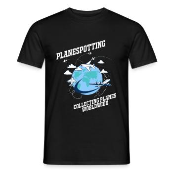 Planespotting - Männer T-Shirt - Schwarz - Vorne - AI Model Male 178 light (178cm)