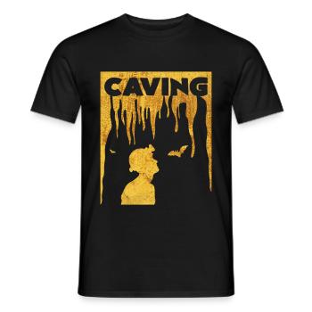 caving - Men's T-Shirt - black - Front - AI Model Male 178 light (178cm)