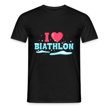 J'aime le biathlon - T-shirt homme - noir - Devant - AI Model Male 178 light (178cm)