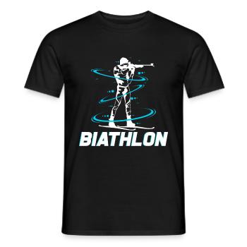 Biathlon - Männer T-Shirt - Schwarz - Vorne - AI Model Male 178 light (178cm)