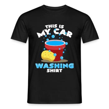 Ceci est mon lavage de voiture T-shirt lavage de voiture - T-shirt homme - noir - Devant - AI Model Male 178 light (178cm)
