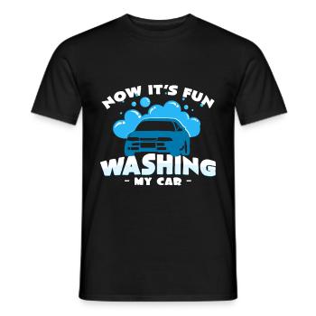 Lavage de voiture - T-shirt homme - noir - Devant - AI Model Male 178 light (178cm)