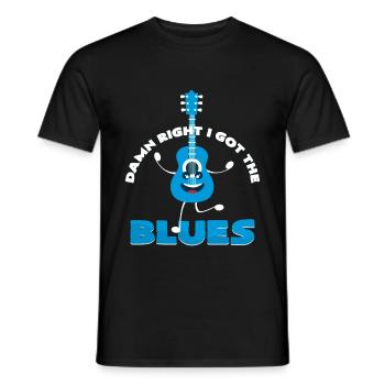 Blues - Männer T-Shirt - Schwarz - Vorne - AI Model Male 178 light (178cm)