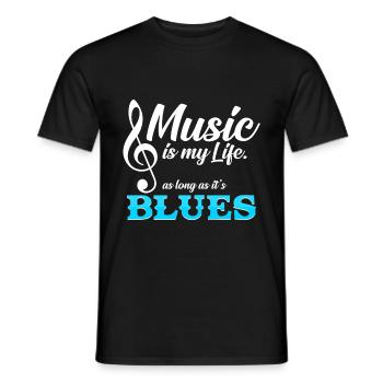 Musik ist mein Leben Blues-Musik Blues Geschenk - Männer T-Shirt - Schwarz - Vorne - AI Model Male 178 light (178cm)