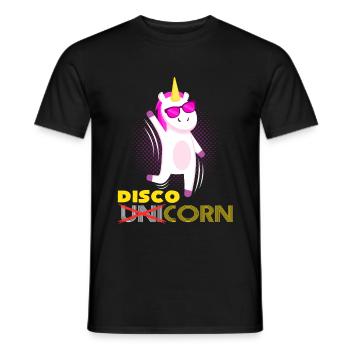 Disco Einhorn - Männer T-Shirt - Schwarz - Vorne - AI Model Male 178 light (178cm)