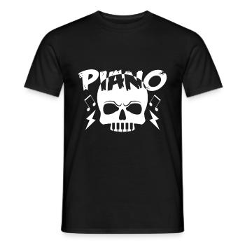 piano - Men's T-Shirt - black - Front - AI Model Male 178 light (178cm)