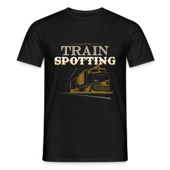 Regarder le train - T-shirt homme - noir - Devant - AI Model Male 178 light (178cm)