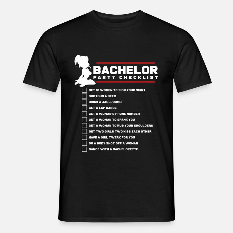 Junggeselle Liste - Männer T-Shirt - Schwarz