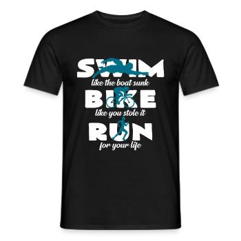 Triathlon - Men's T-Shirt - black - Front - AI Model Male 178 light (178cm)