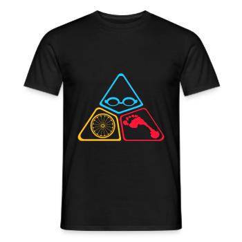 Triathlon symbols - Men's T-Shirt - black - Front - AI Model Male 178 light (178cm)