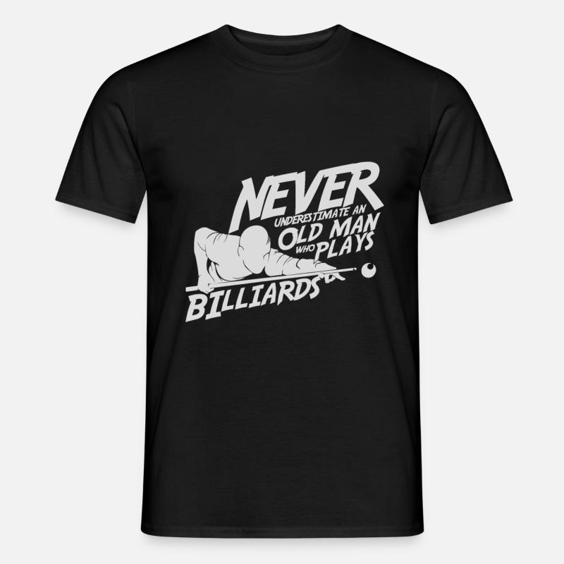 Alter Mann Billard - Männer T-Shirt - Schwarz