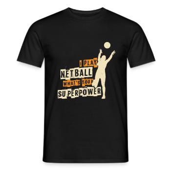 Netball superpower - Men's T-Shirt - black - Front - AI Model Male 178 light (178cm)