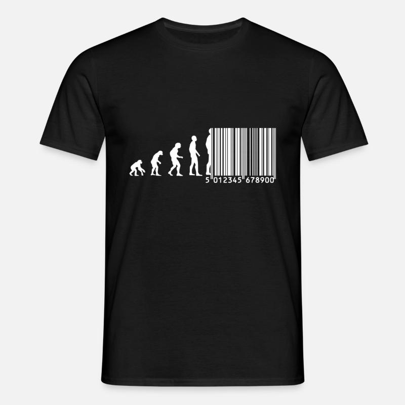 Evolution barcode - Men's T-Shirt - black