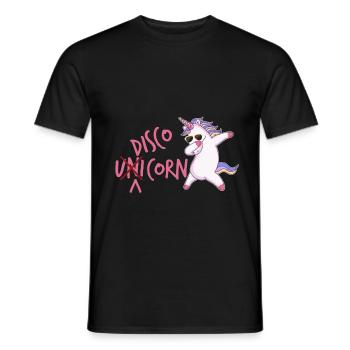 Disco Einhorn - Männer T-Shirt - Schwarz - Vorne - AI Model Male 178 light (178cm)