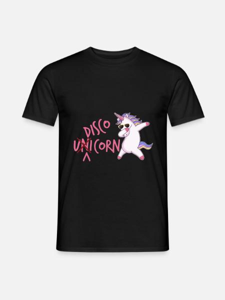 Disco Einhorn - Männer T-Shirt - Schwarz