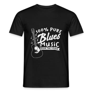100% real blues music from the soul gift - Men's T-Shirt - black - Front - AI Model Male 178 light (178cm)