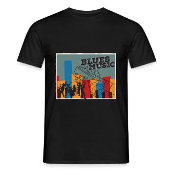Blues - T-shirt homme - noir - Devant - AI Model Male 178 light (178cm)