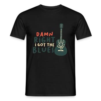 musique blues cadeau idée cadeau cadeau jazz guitare - T-shirt homme - noir - Devant - AI Model Male 178 light (178cm)