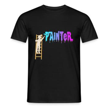 painter - Men's T-Shirt - black - Front - AI Model Male 178 light (178cm)
