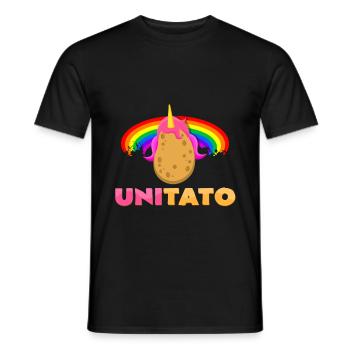 Unicorn potato - Men's T-Shirt - black - Front - AI Model Male 178 light (178cm)