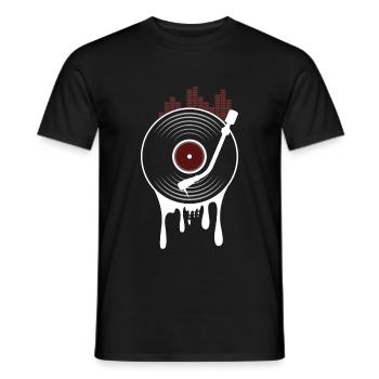 Schallplatte - Männer T-Shirt - Schwarz - Vorne - AI Model Male 178 light (178cm)