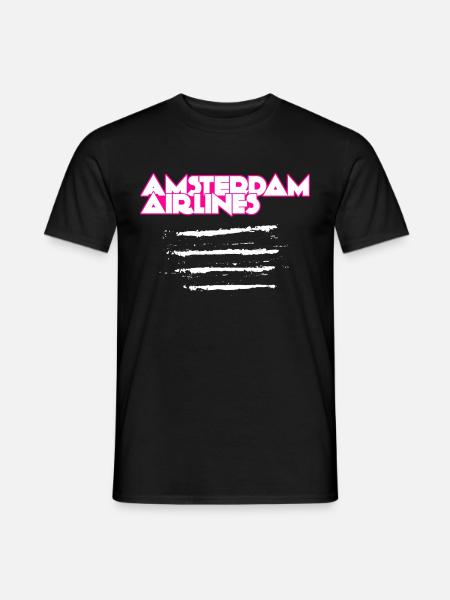 Amsterdam Airlines - Männer T-Shirt - Schwarz