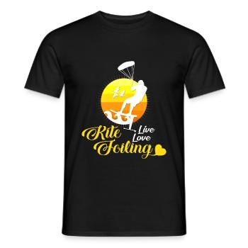 Kite Foils - Men's T-Shirt - black - Front - AI Model Male 178 light (178cm)