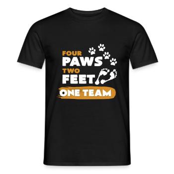 Vier Pfoten Zwei Füße Ein Team Hundesport Geschenk - Männer T-Shirt - Schwarz - Vorne - AI Model Male 178 light (178cm)