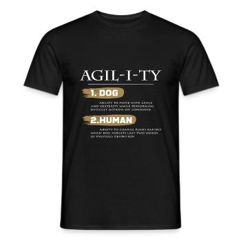 Agility Hundetraining - Männer T-Shirt - Schwarz - Vorne - AI Model Male 178 light (178cm)