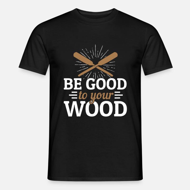 Holz - Männer T-Shirt - Schwarz