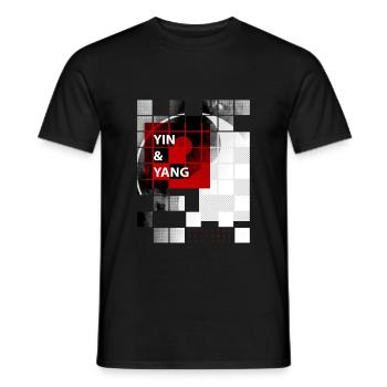 yin yang - Men's T-Shirt - black - Front - AI Model Male 178 light (178cm)