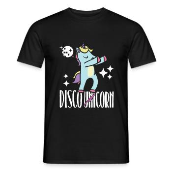 Disco Einhorn - Männer T-Shirt - Schwarz - Vorne - AI Model Male 178 light (178cm)