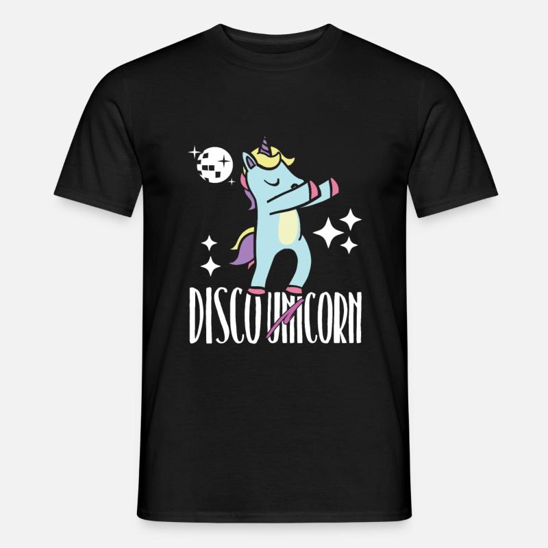 Disco Einhorn - Männer T-Shirt - Schwarz