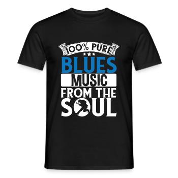 Blues Musik direkt aus der Seele Musiker Gitarre - Männer T-Shirt - Schwarz - Vorne - AI Model Male 178 light (178cm)